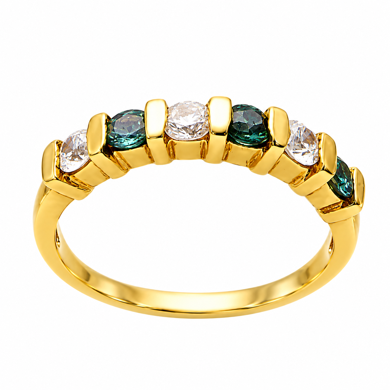 Halb-Eternity-Bandring aus Gelbgold