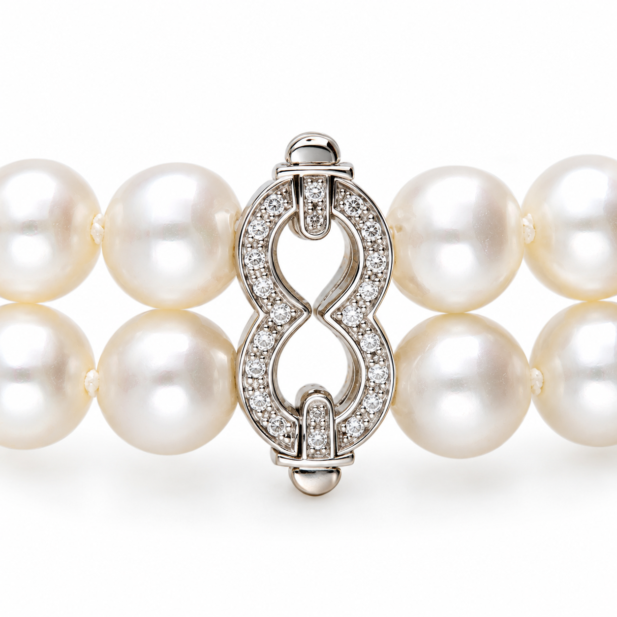 Bracciale con perle e diamanti in oro bianco_2