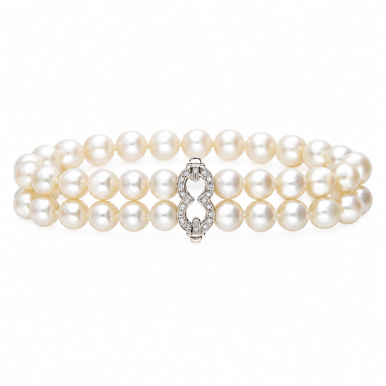 Bracciale con perle e diamanti in oro bianco_1