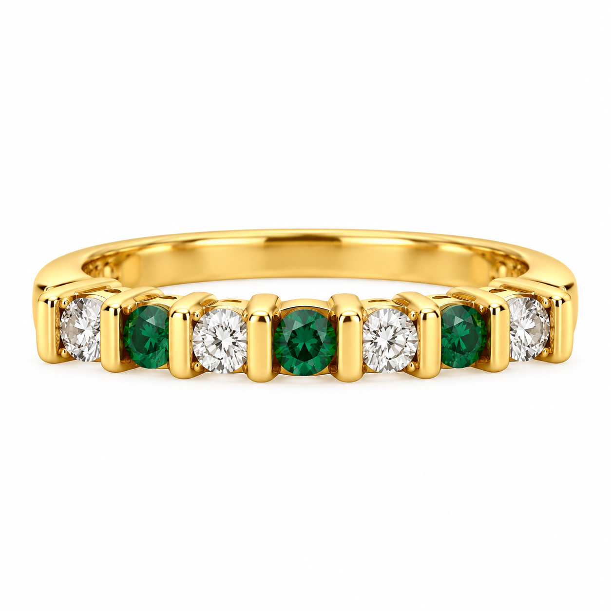 Anello fedina mezza eternity in oro giallo_3