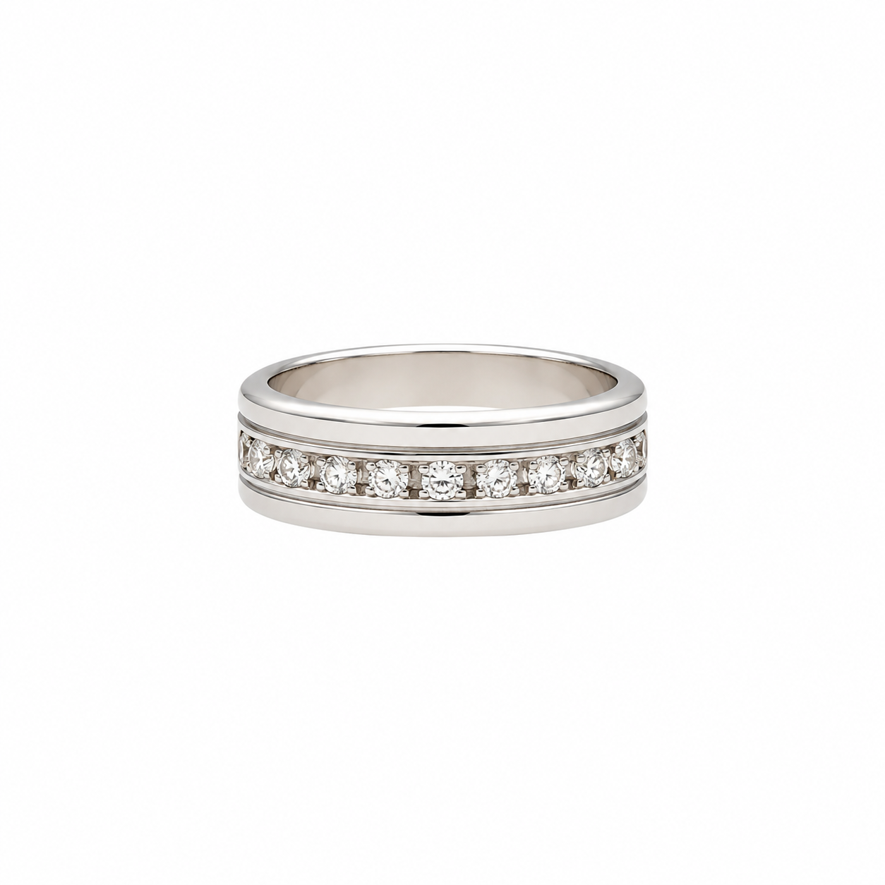 Anello in oro bianco con diamantini_1