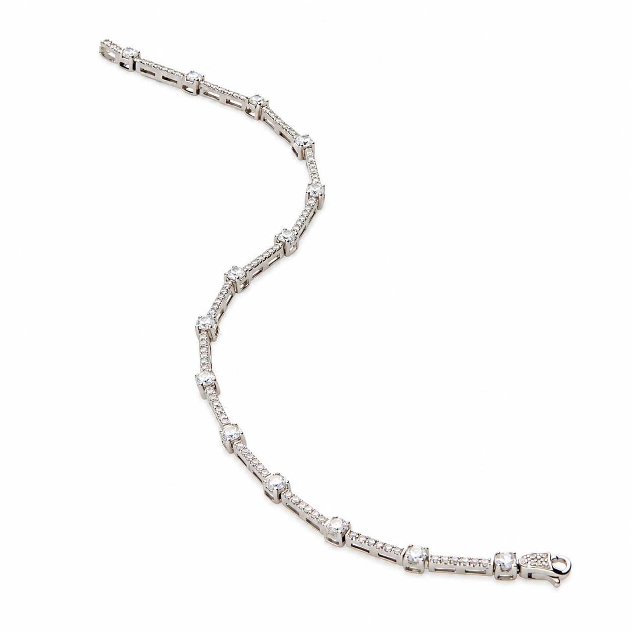 Bracciale in oro bianco con zirconi_2