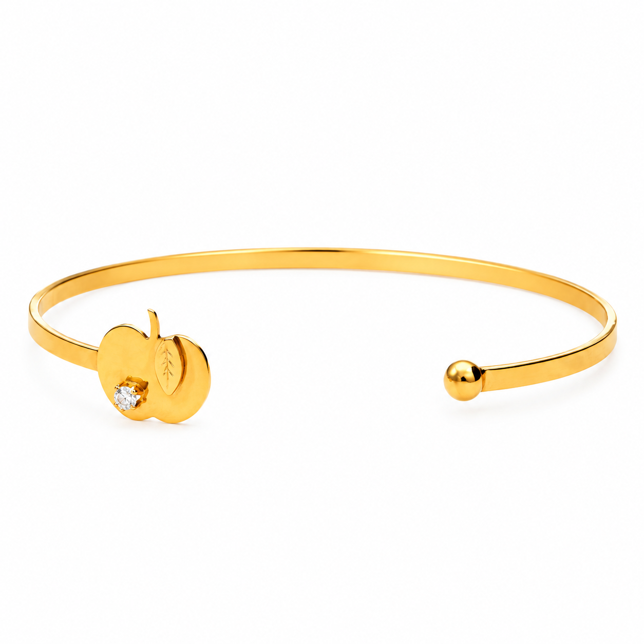 Bracciale rigido in oro giallo con diamante_1