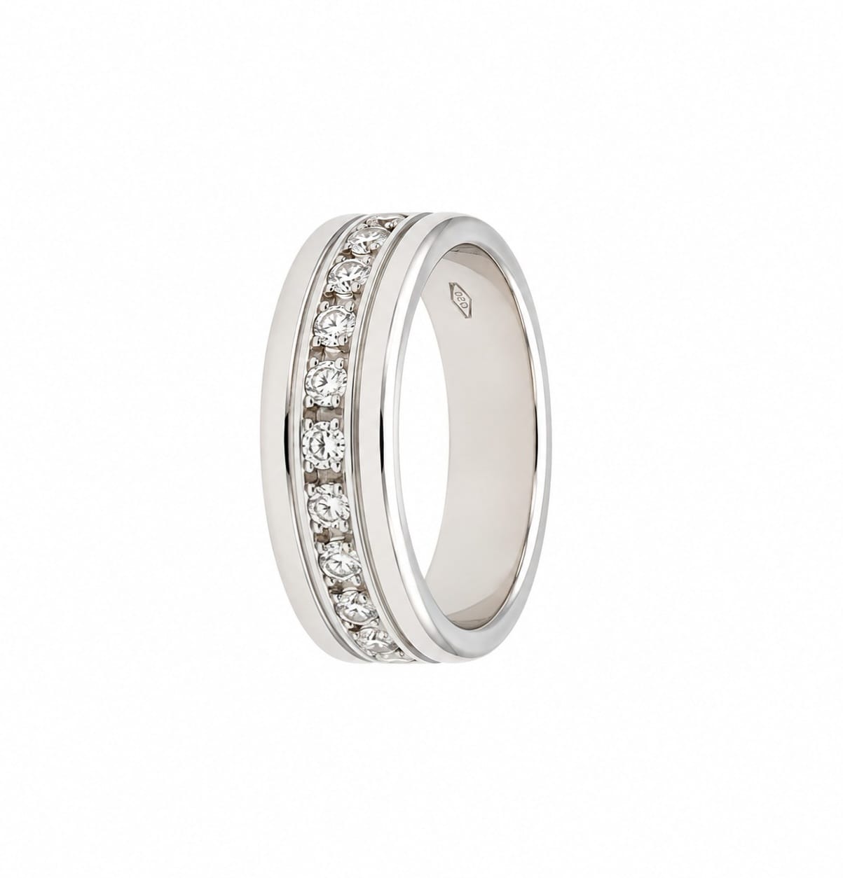 Anello in oro bianco con diamantini_2