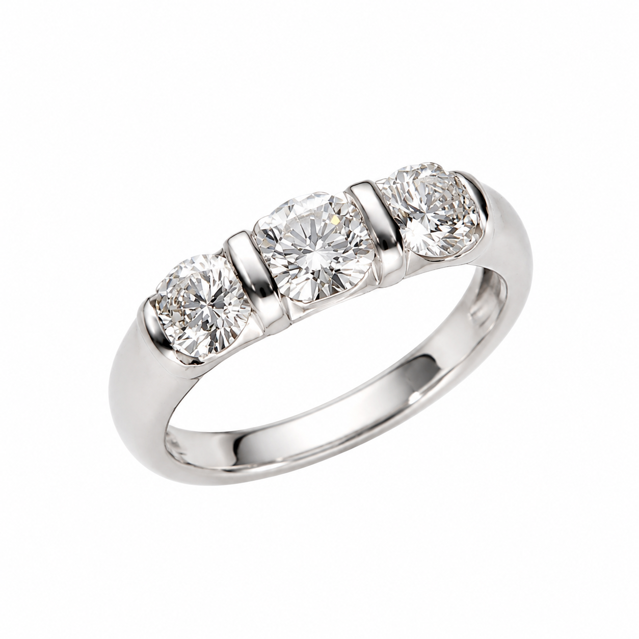 Anello trilogy oro bianco con diamanti_2