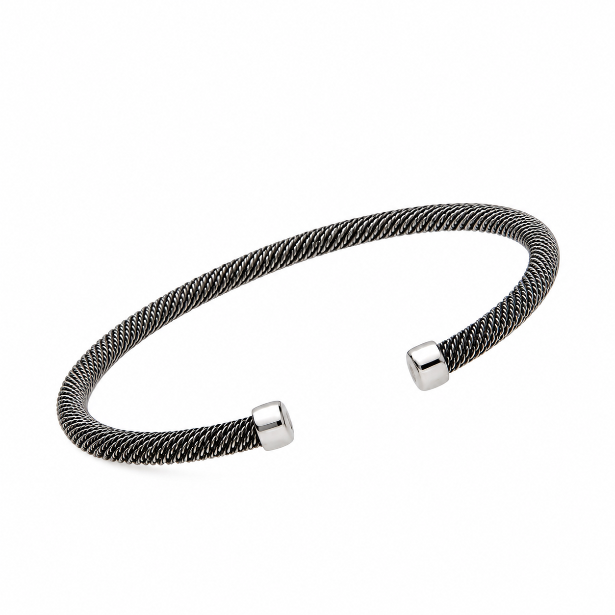 Bracciale in acciaio e oro bianco_2