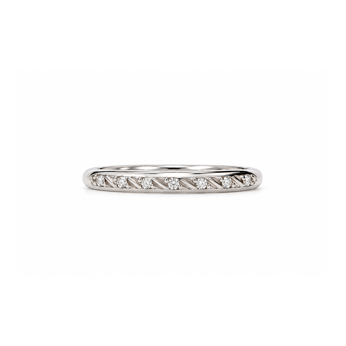 Anello in oro bianco con diamanti ct 0.14 vs1 j_2