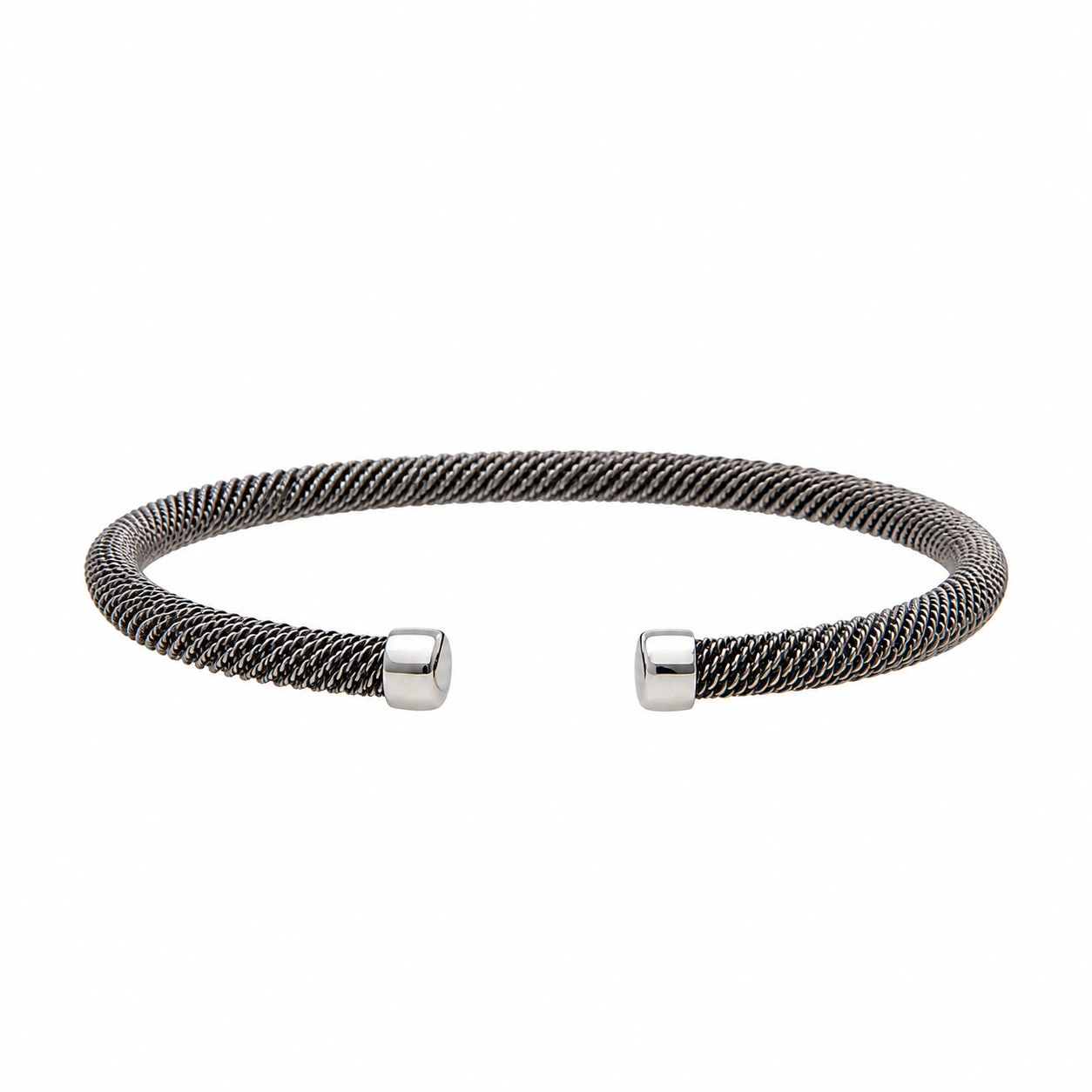 Bracciale in acciaio e oro bianco_1