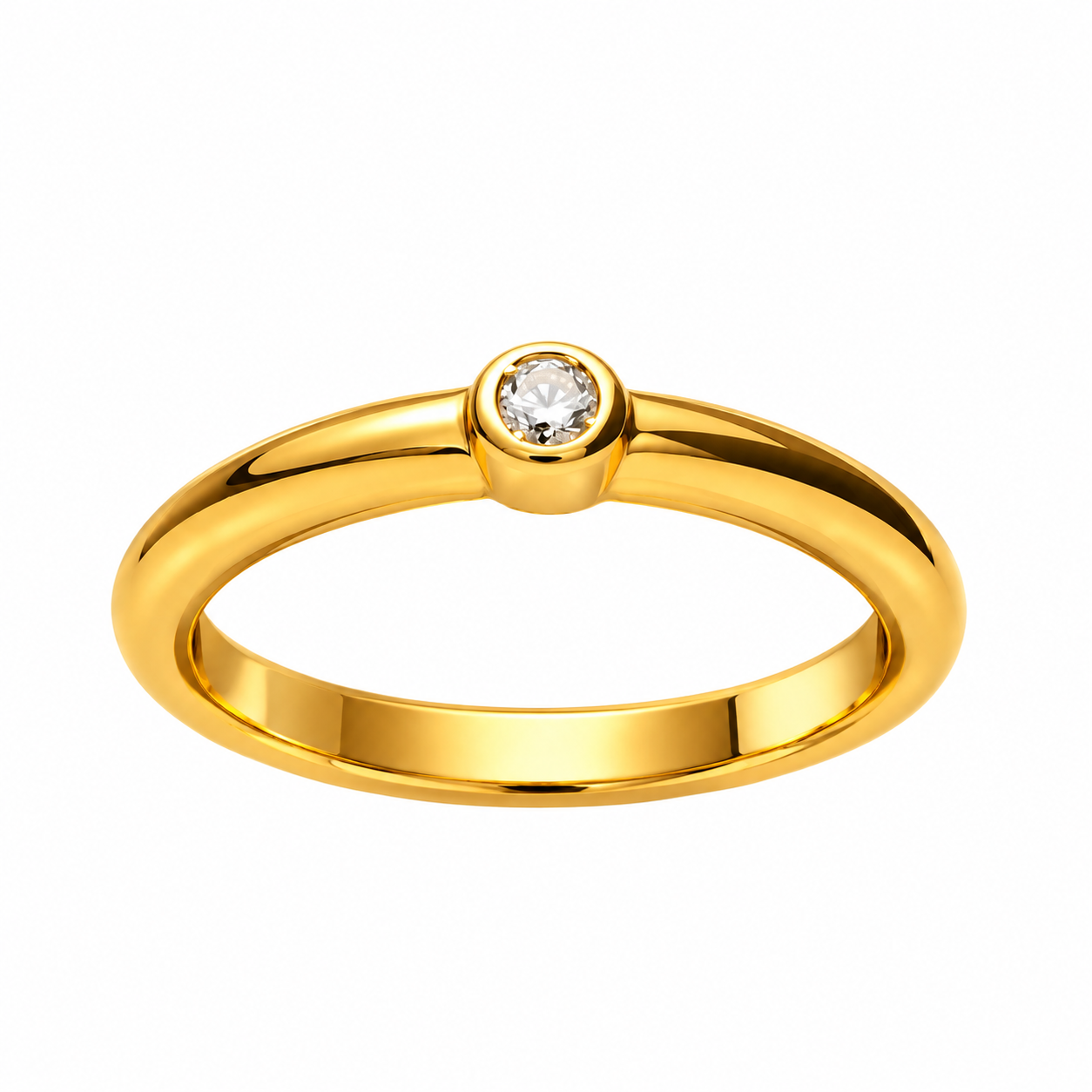 Anello in oro giallo con diamante_1