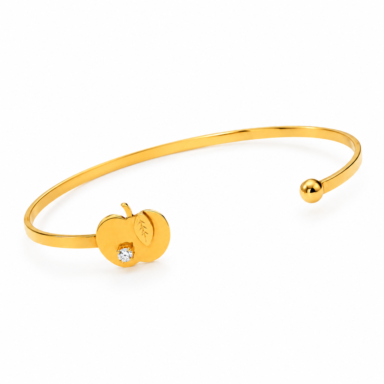 Bracciale rigido in oro giallo con diamante_2