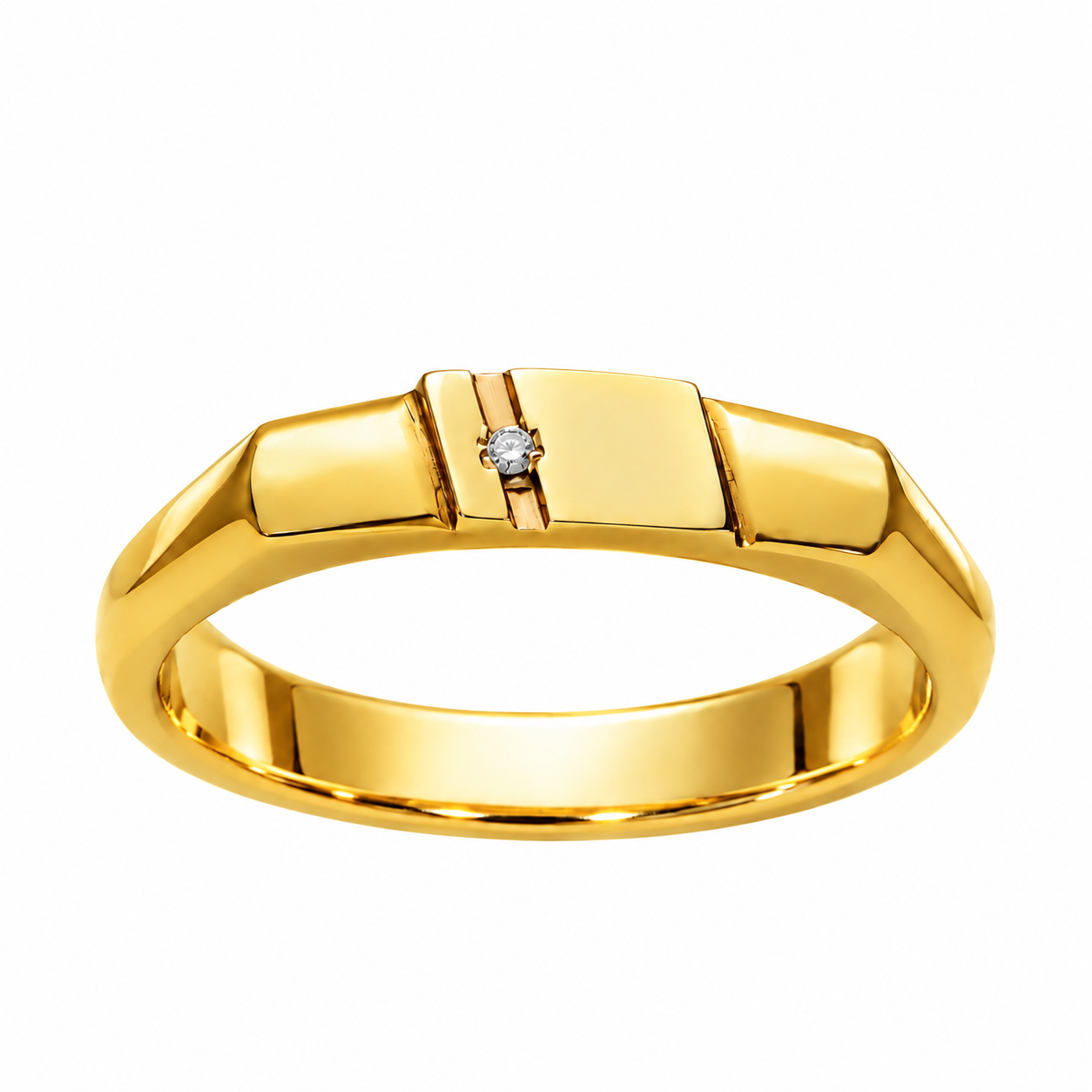Anello in oro giallo con diamante_1