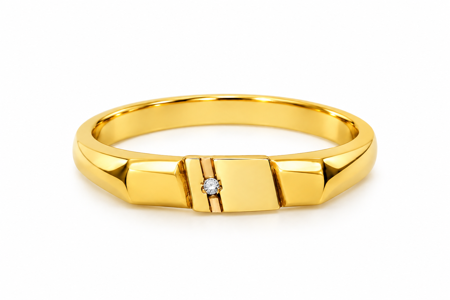 Anello in oro giallo con diamante_2