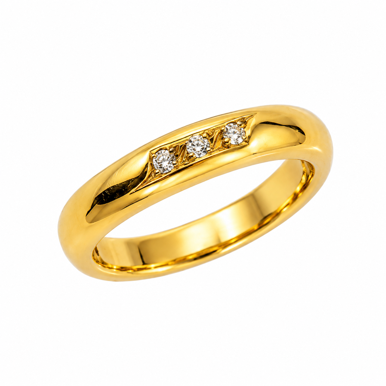 Anello trilogy in oro giallo con diamanti_1
