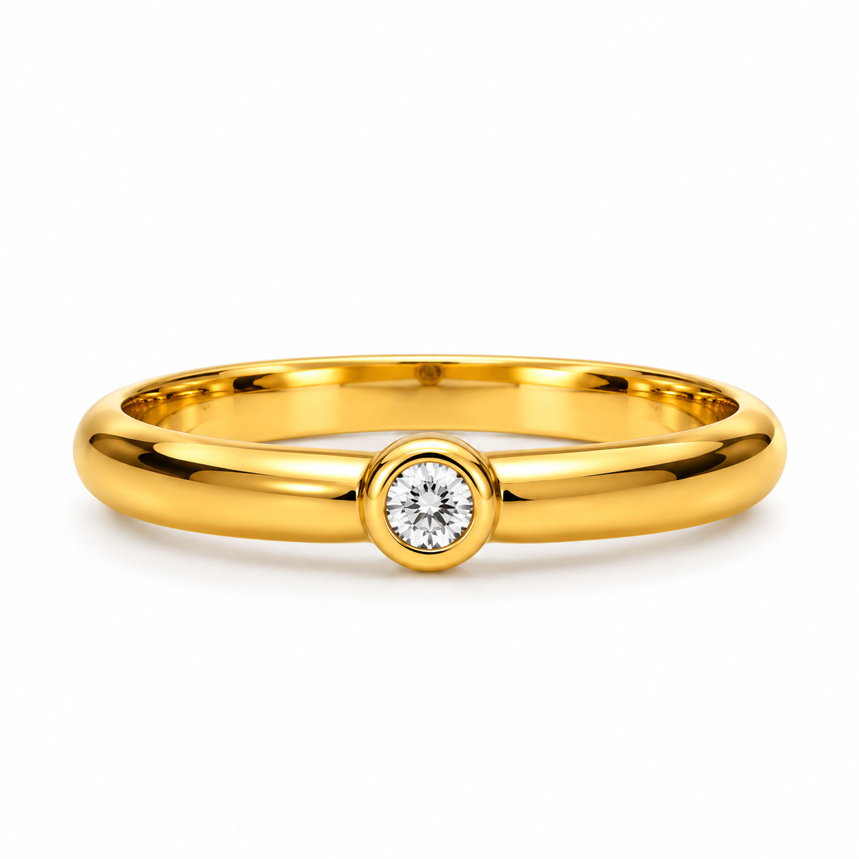 Anello in oro giallo con diamante_2