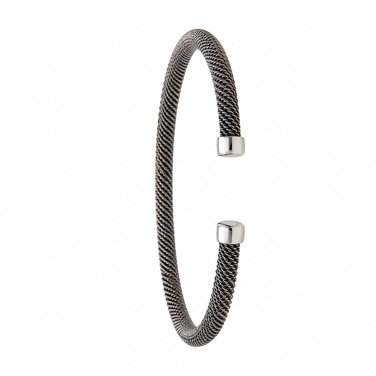 Bracciale in acciaio e oro bianco_3